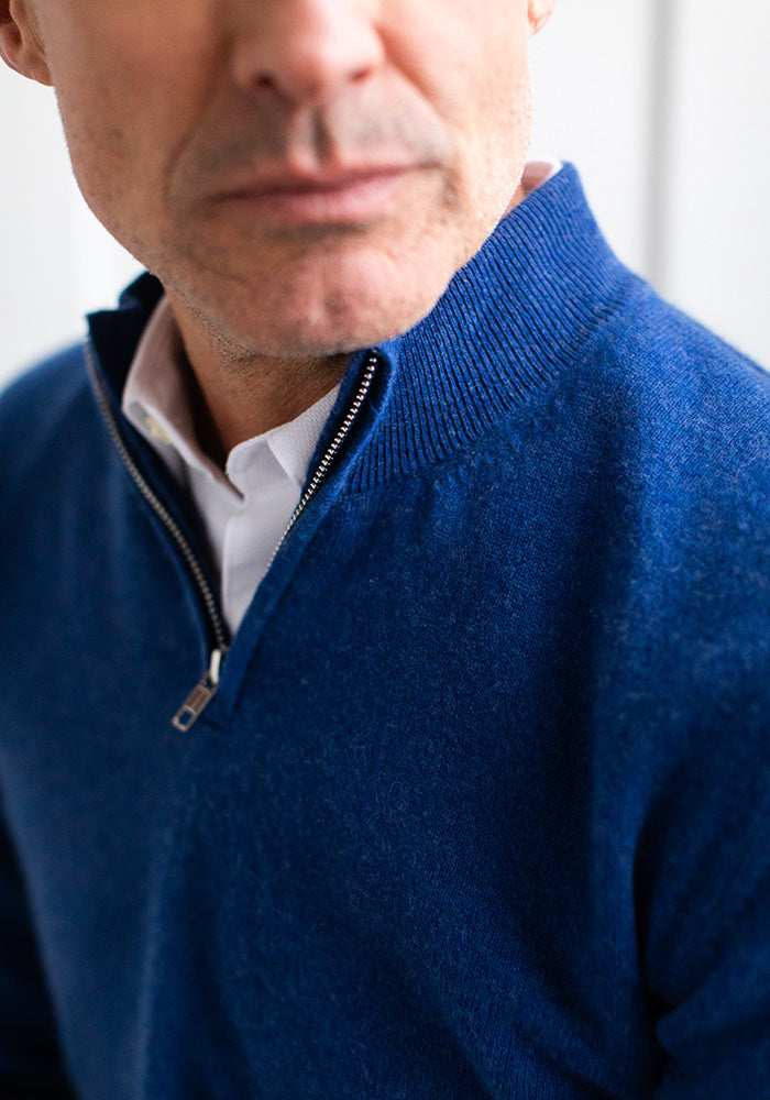 MEN'S HALF ZIPPER - DENIM