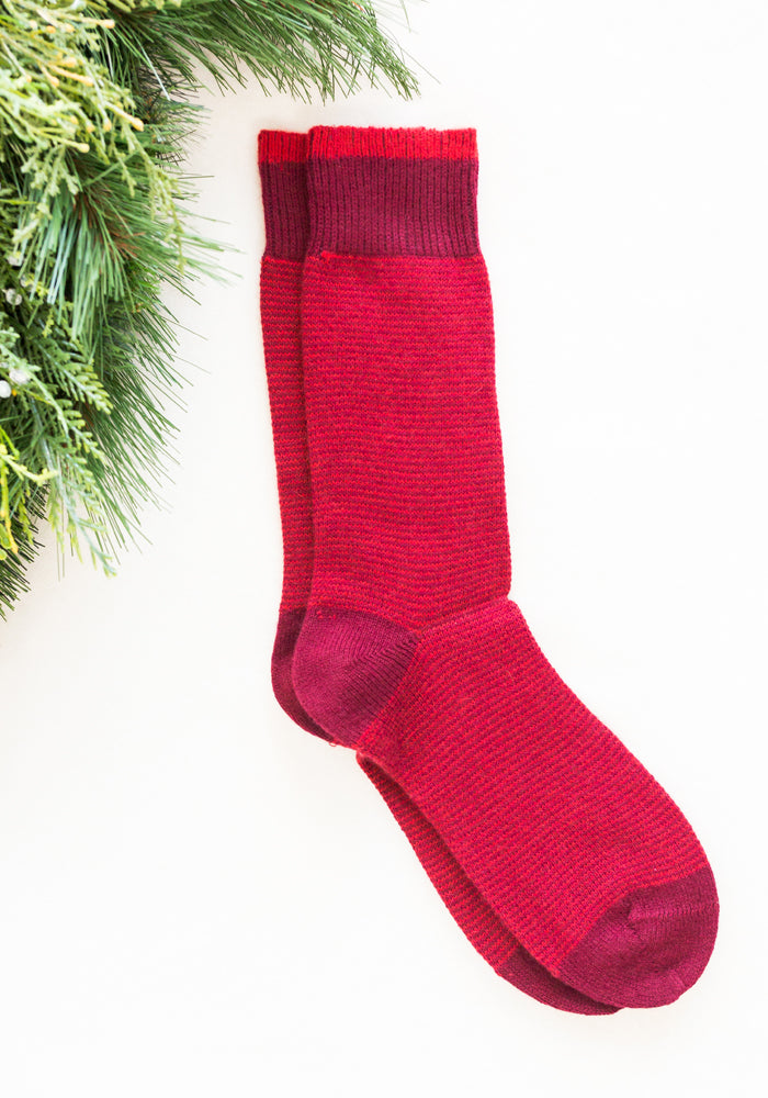 MEN'S MICRO STRIPE CASHMERE SOCKS