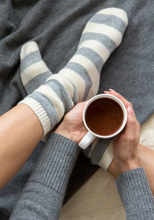 Holiday Shopping - Cashmere Striped Bed Socks